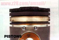 Pistons show no excessive wear after using Amsoil synthetic Diesel oil for extended periods of time.