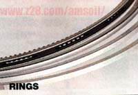 Piston rings show no excessive wear after using Amsoil synthetic Diesel oil for extended periods of time.