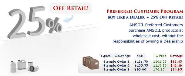 Save 25% with AMSOIL PC Program